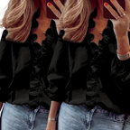 LORELEI - Timeless V-Neck Blouse with Ruffles for Casual Elegance