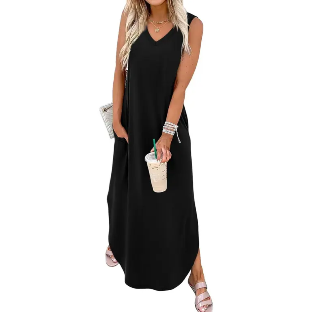 SOLANGE – Breezy Floral Pocket Maxi Dress
