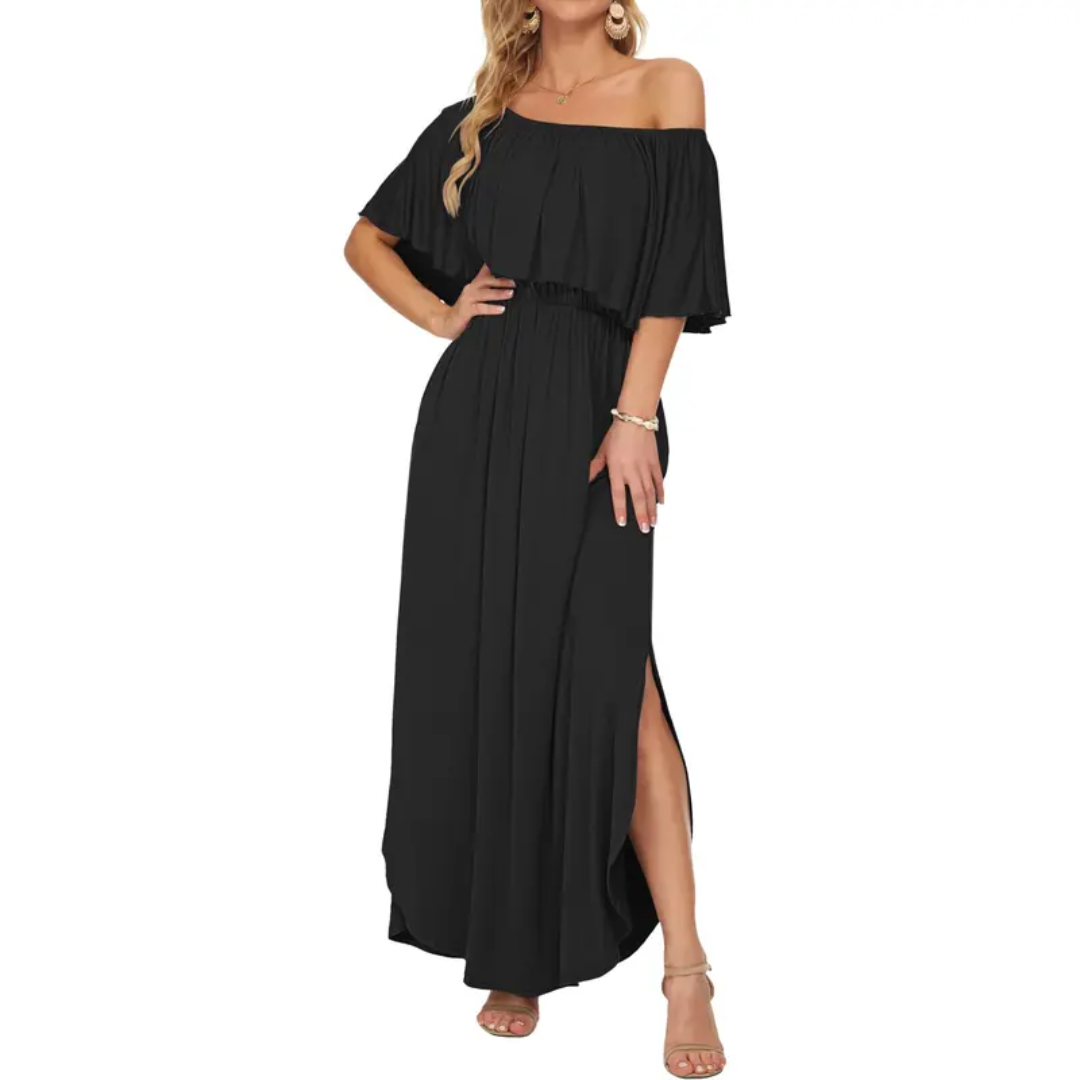 FLORENTINE – Floral Off-Shoulder Ruffle Maxi Dress