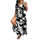WAVENA – Boho Print Cold Shoulder Dress