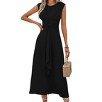 MIYA - Stylish Waist-Tie Long Sleeveless Dress