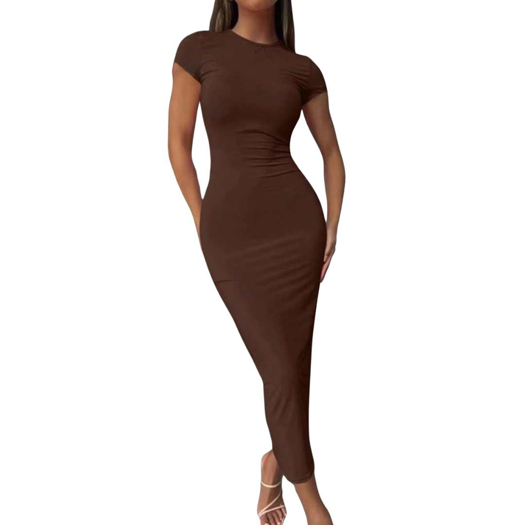 CELINA – Sleek Fitted Maxi Dress
