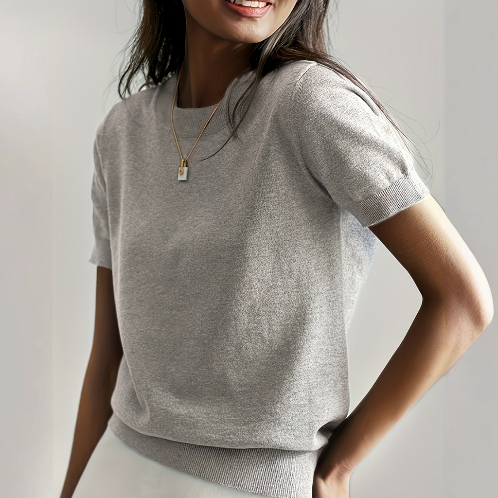VIANCA - Casual Short Sleeve Crew Neck Top