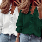 LORELEI - Timeless V-Neck Blouse with Ruffles for Casual Elegance