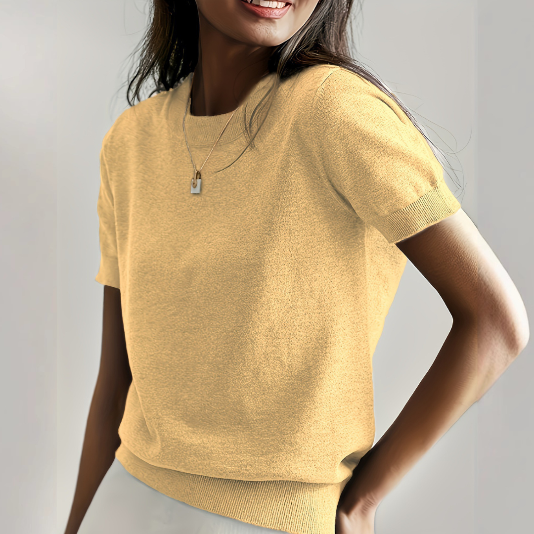 VIANCA - Casual Short Sleeve Crew Neck Top