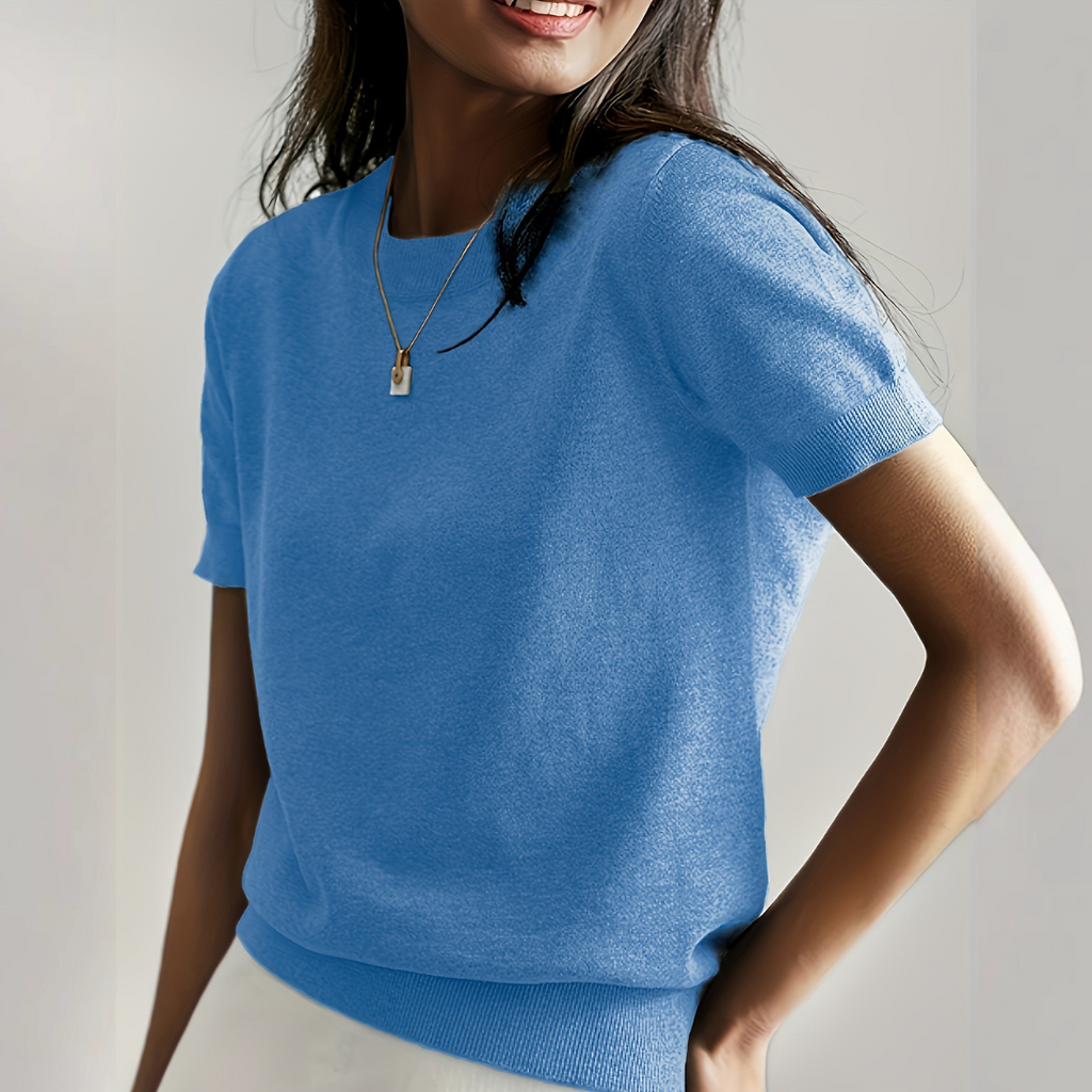 VIANCA - Casual Short Sleeve Crew Neck Top
