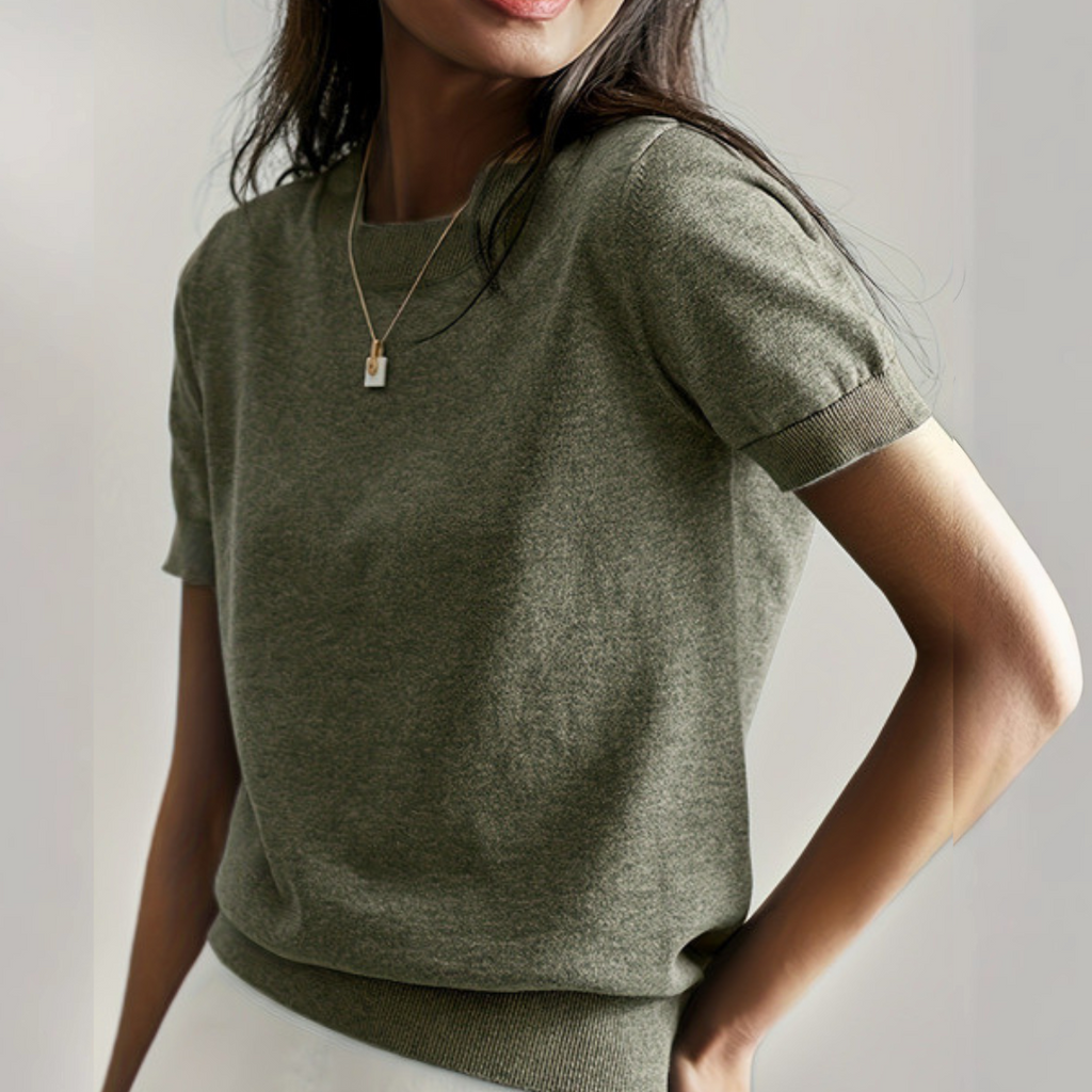VIANCA - Casual Short Sleeve Crew Neck Top