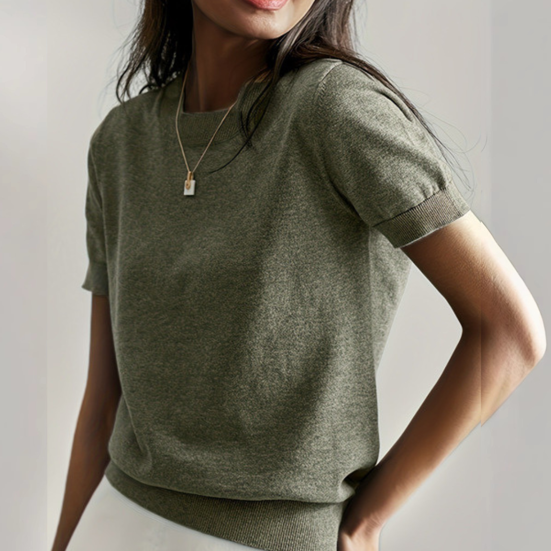 VIANCA - Casual Short Sleeve Crew Neck Top