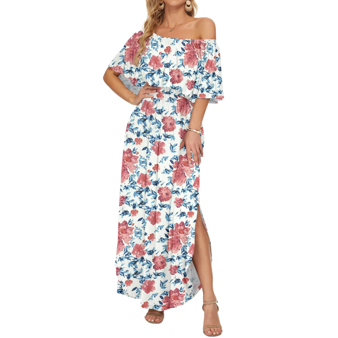 FLORENTINE – Floral Off-Shoulder Ruffle Maxi Dress