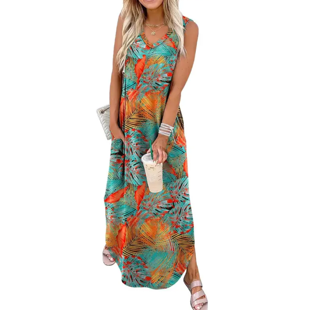 SOLANGE – Breezy Floral Pocket Maxi Dress