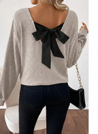 TAYLOR - Women's Casual Loose Fit T-Shirt Back Bow Design