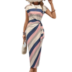 SCARLETT – Striped Tie-Waist Bodycon Dress