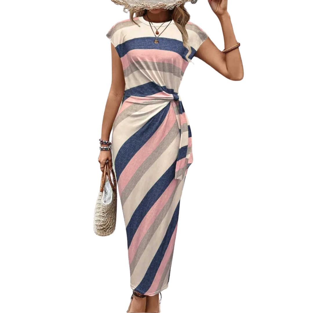 SCARLETT – Striped Tie-Waist Bodycon Dress