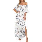 FLORENTINE – Floral Off-Shoulder Ruffle Maxi Dress