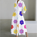 SOFER - Elegant Front Wrap Collared Maxi Dress