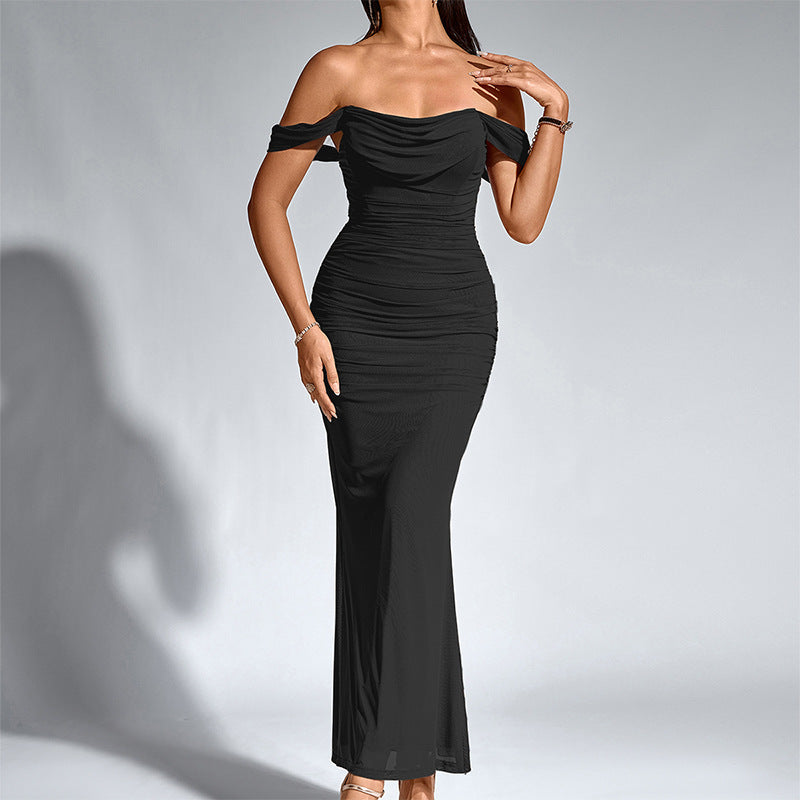 EUNOIA - Elegant Off Shoulder Backless Mermaid Dress