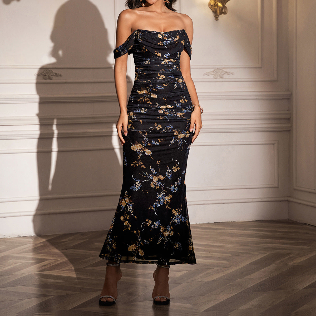 EUNOIA - Elegant Off Shoulder Backless Mermaid Dress