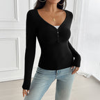PALYA - Comfy V-Neck Long Sleeve Top