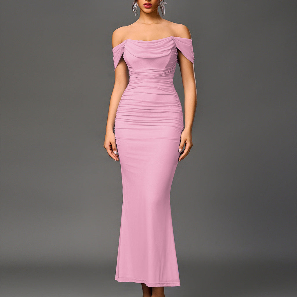EUNOIA - Elegant Off Shoulder Backless Mermaid Dress