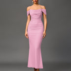 EUNOIA - Elegant Off Shoulder Backless Mermaid Dress