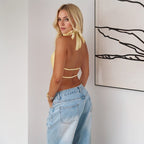 HENYA – Casual Sleeveless Summer Backless Top