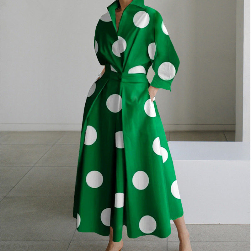 SOFER - Elegant Front Wrap Collared Maxi Dress