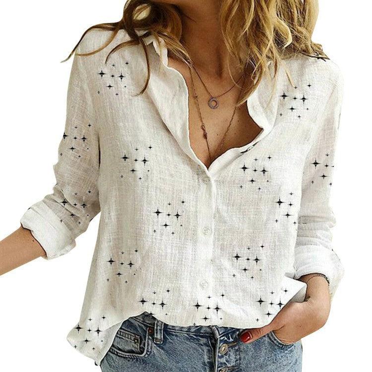 SANDRA – Classic Printed Blouse