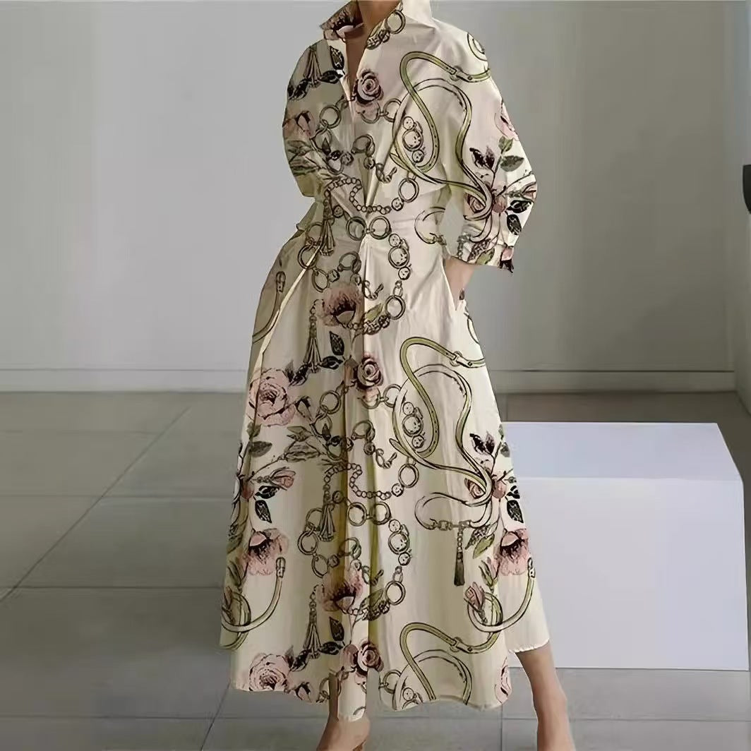 SOFER - Elegant Front Wrap Collared Maxi Dress
