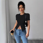 HATI - Relaxed Summer Short Sleeve Buttoned Top