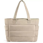 NADINE - Puffy Bubble Tote Bag for Women Quilted Laptop Shoulder Handbag