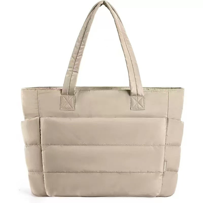 NADINE - Puffy Bubble Tote Bag for Women Quilted Laptop Shoulder Handbag