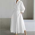SOFER - Elegant Front Wrap Collared Maxi Dress