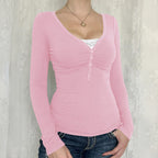 PALYA - Comfy V-Neck Long Sleeve Top