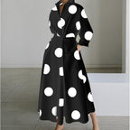 SOFER - Elegant Front Wrap Collared Maxi Dress