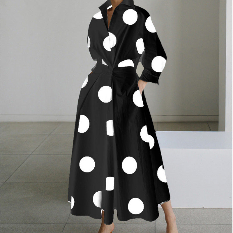 SOFER - Elegant Front Wrap Collared Maxi Dress