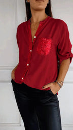 DANICA -  Sequin Detailed Blouse