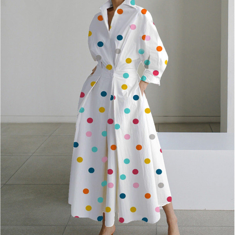 SOFER - Elegant Front Wrap Collared Maxi Dress