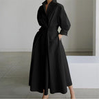 SOFER - Elegant Front Wrap Collared Maxi Dress