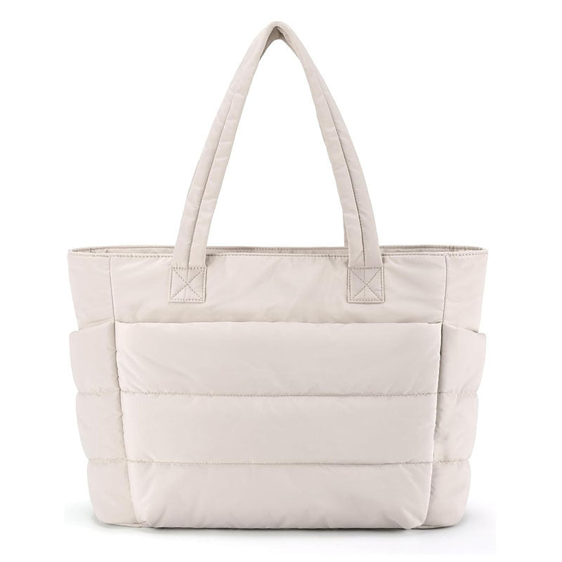 NADINE - Puffy Bubble Tote Bag for Women Quilted Laptop Shoulder Handbag