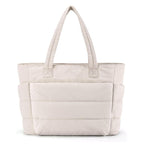 NADINE - Puffy Bubble Tote Bag for Women Quilted Laptop Shoulder Handbag