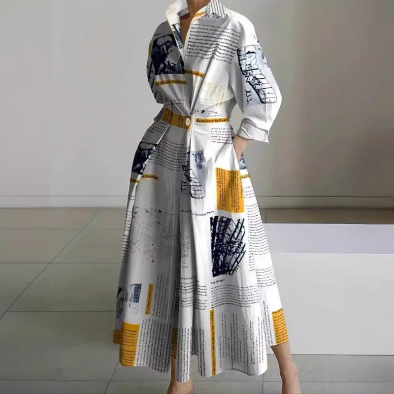 SOFER - Elegant Front Wrap Collared Maxi Dress