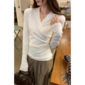 NICA - Simple Surplice Long Sleeve Top Medium Length