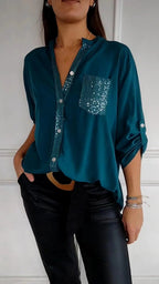 DANICA -  Sequin Detailed Blouse