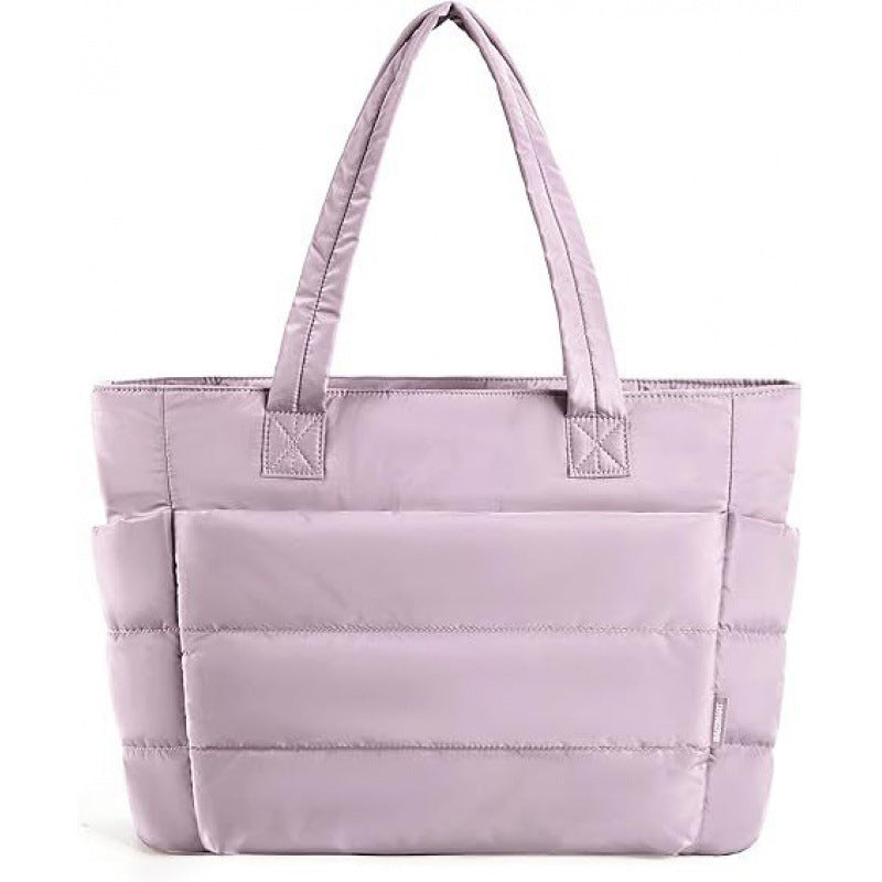 NADINE - Puffy Bubble Tote Bag for Women Quilted Laptop Shoulder Handbag
