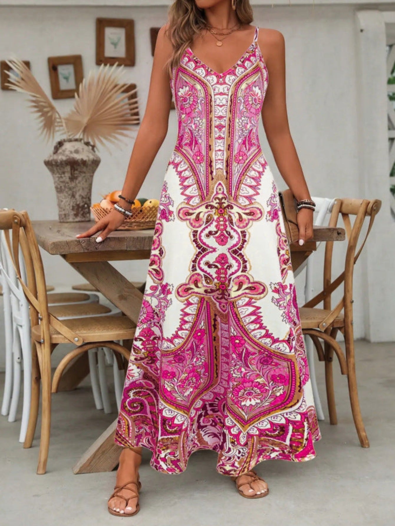ROSARIO - Chic Summer Sleeveless Strap Maxi Dress