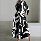 SOFER - Elegant Front Wrap Collared Maxi Dress
