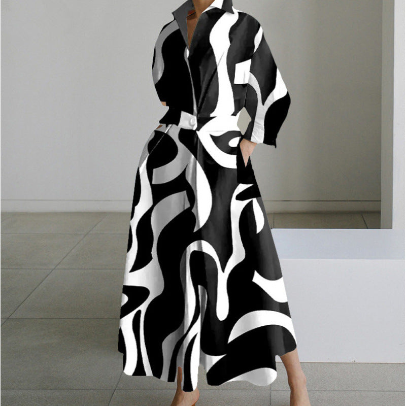 SOFER - Elegant Front Wrap Collared Maxi Dress