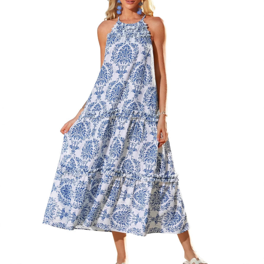 FELICITY – Chic Boho Halter Tiered Maxi Dress