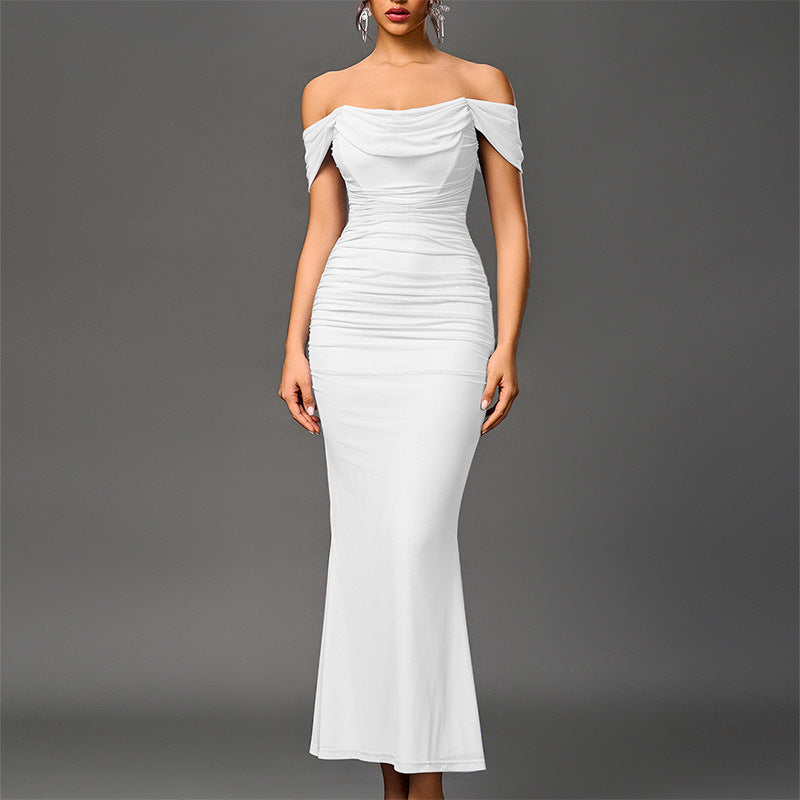 EUNOIA - Elegant Off Shoulder Backless Mermaid Dress