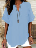 GENNEVA – Casual Plain Short Sleeve Blouse